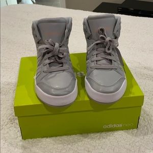 Adidas high top gray sneakers